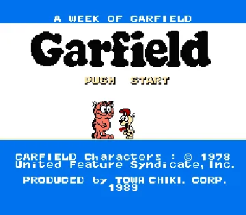 Garfield no Isshukan (Japan) (En) (Beta 1) screen shot title